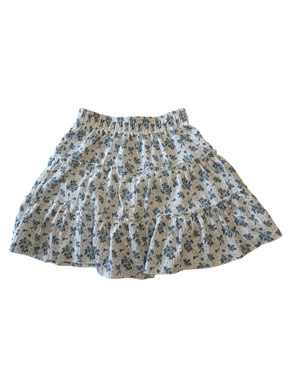 Zara Blue Floral Tiered Skater Skirt
